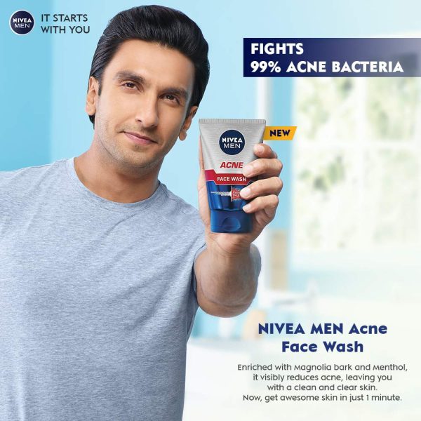 NIVEA Men Acne Face Wash 50g - Image 2