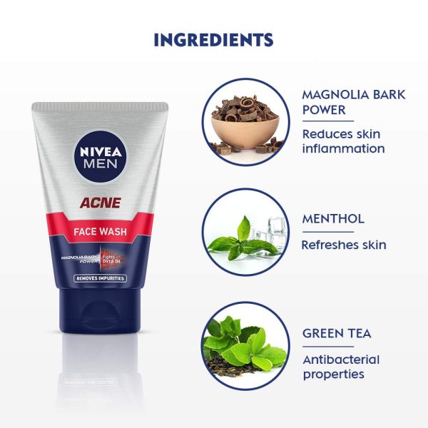 NIVEA Men Acne Face Wash 50g - Image 3