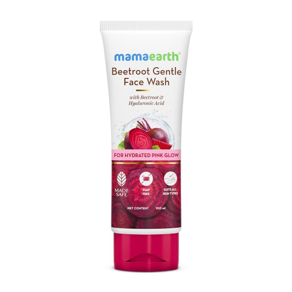 Mamaearth Beetroot Gentle Face Wash&Hyaluronic Acid For Hydrated Pink Glow -100Ml