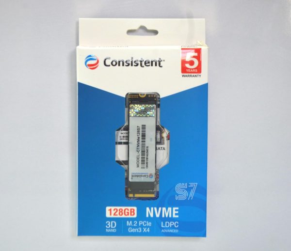 Consistent 128GB NVMe PCIe M.2 SSD 2280, 3D NAND with SLC Cache, Up to 2200MB/s, 5 Years Warranty