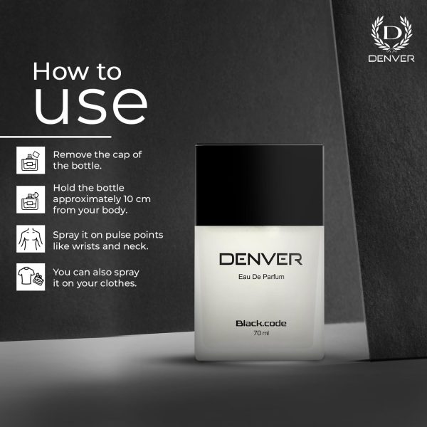DENVER Black Code Perfume For Men - Image 5