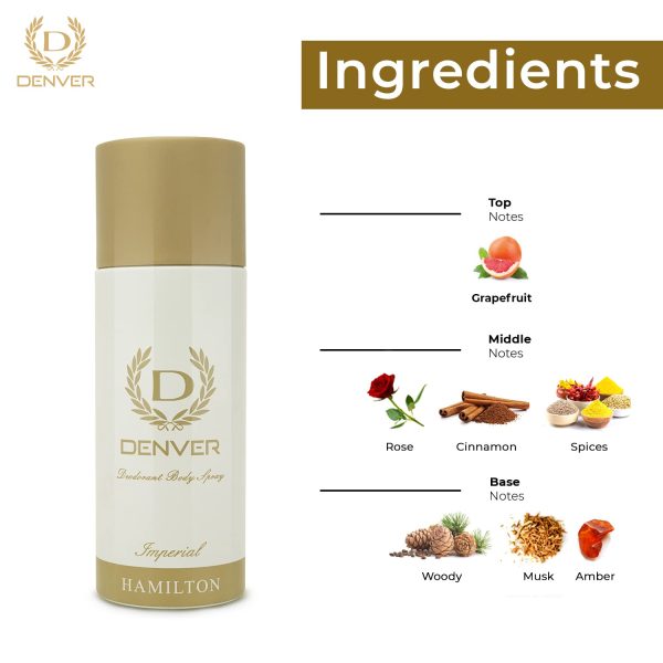 DENVER Hamilton Imperial Deo - 165ML | Long Lasting Deo Spray from Men - Image 3