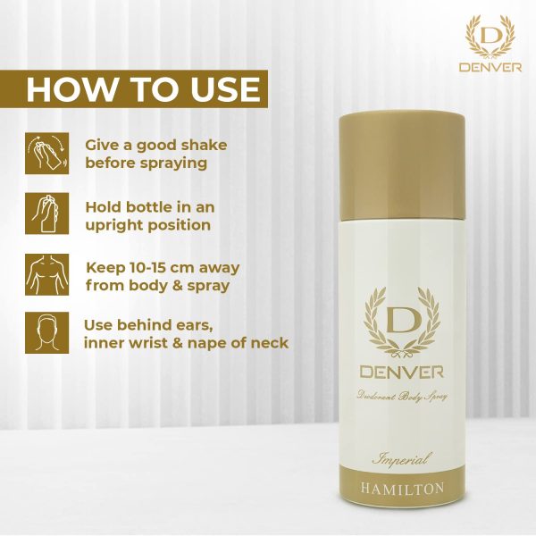 DENVER Hamilton Imperial Deo - 165ML | Long Lasting Deo Spray from Men - Image 4