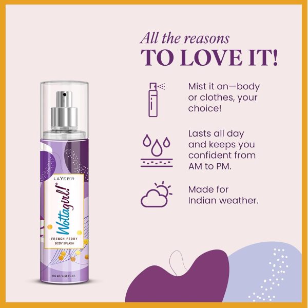 Layer’r Wottagirl French Peony Body Splash, 135ml - Image 4