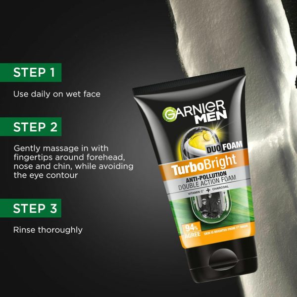 Garnier Men, Face Wash, Brightening & Anti-Pollution, TurboBright Double Action, 50 g - Image 6