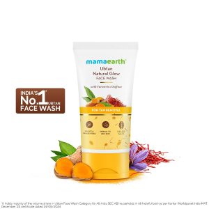 Mamaearth Ubtan Natural Glow Face Wash with Turmeric & Saffron | For Tan Removal & Skin brightening | SLS & Paraben Free | For All Skin Type | For Men & Women | 50 ml