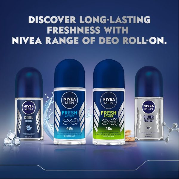NIVEA Men Fresh Woody Protect And Care Roll On, 50Ml, Pack Of 1 - Image 3