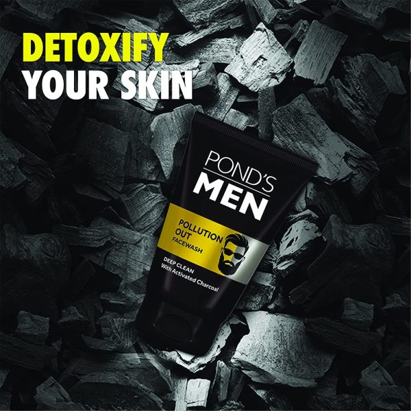 Pond's Men Pollution Out Activated Charcoal Deep Clean Facewash, 50 g - Image 4