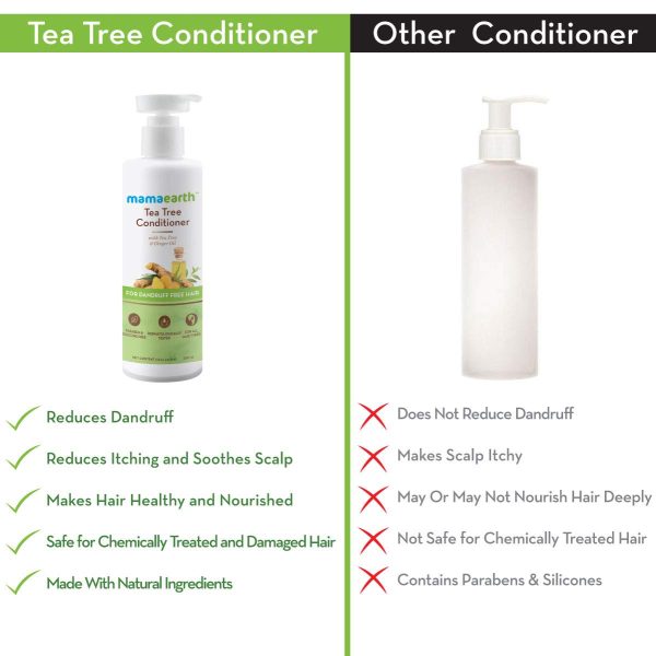 Mamaearth Anti Dandruff Conditioner, With Tea Tree & Ginger Oil, For Dandruff Free Hair 250ml - Image 3