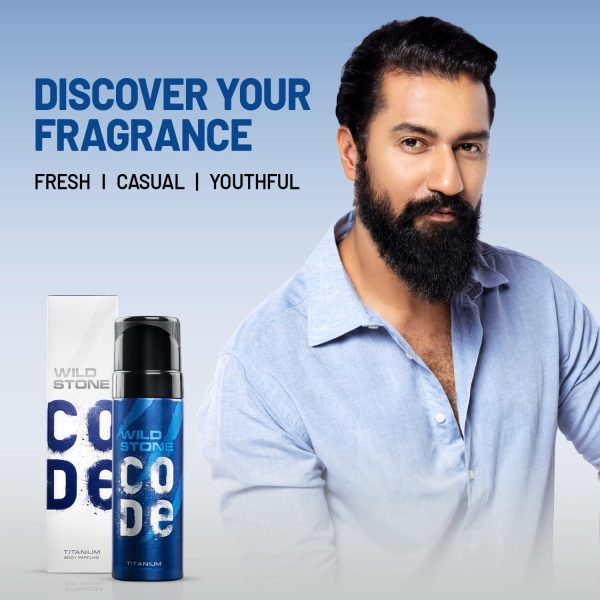 WILD STONE CODE Titanium Long Lasting No Gas Body Perfume For Men - Image 5