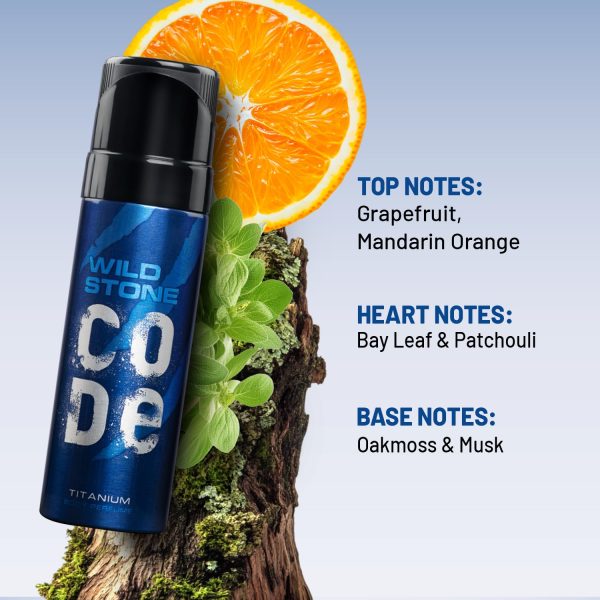 WILD STONE CODE Titanium Long Lasting No Gas Body Perfume For Men - Image 2