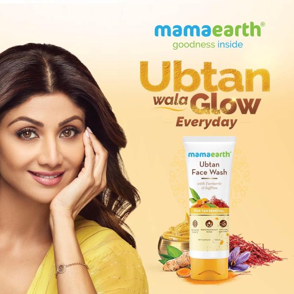 Mamaearth Ubtan Natural Glow Face Wash with Turmeric & Saffron 100ml - Image 3