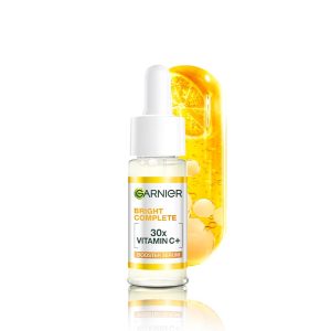 Garnier Vitamin C + Booster Face Serum For Skin Brightening and Anti-Dark Spots with 30X Vitamin C