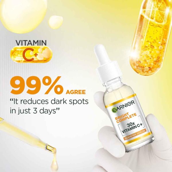 Garnier Vitamin C + Booster Face Serum For Skin Brightening and Anti-Dark Spots with 30X Vitamin C - Image 5