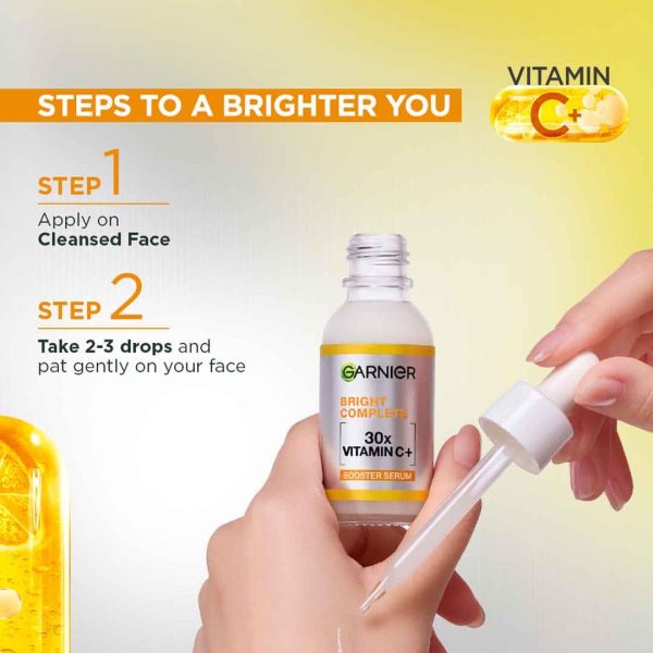 Garnier Vitamin C + Booster Face Serum For Skin Brightening and Anti-Dark Spots with 30X Vitamin C - Image 3