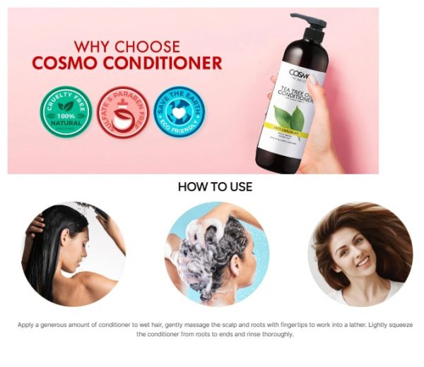 COSMO Anti Dandruff - Tea Tree Oil Conditioner 480ML - Image 2