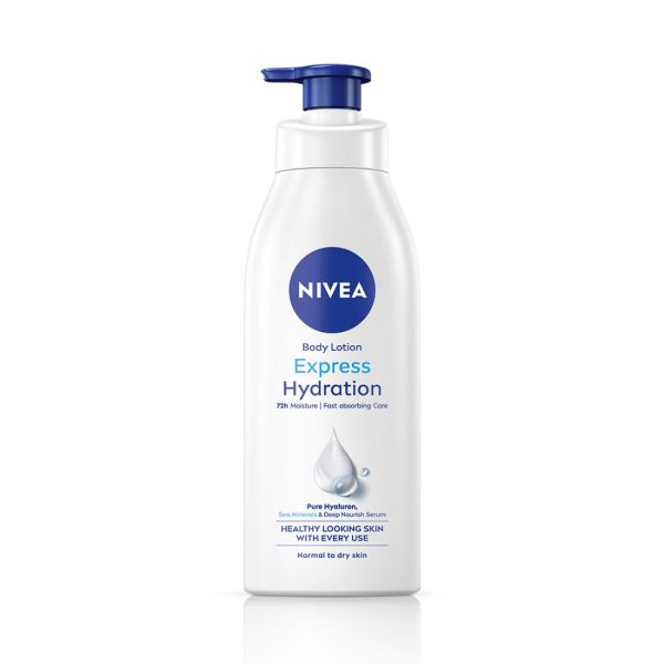 NIVEA Body Lotion For Men & Women, Express Hydration, for Fast Absorption, 400 ml