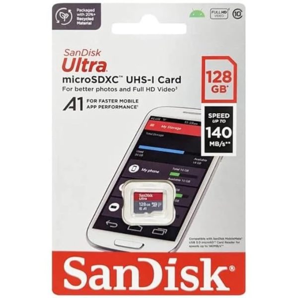 SanDisk Ultra 128GB MicroSDXC UHS-I, 140MB/s R, Memory Card, 6M Warranty, for Smartphones - Image 3
