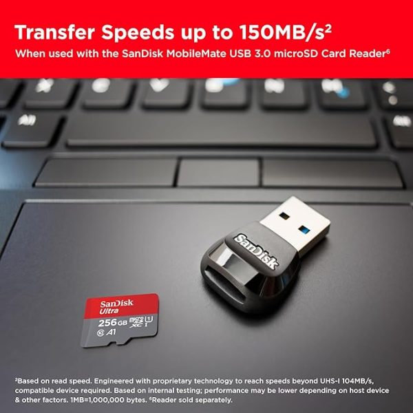 SanDisk Ultra 256GB MicroSDXC UHS-I, 140MB/s R, Memory Card, 6M Warranty, for Smartphones - Image 4