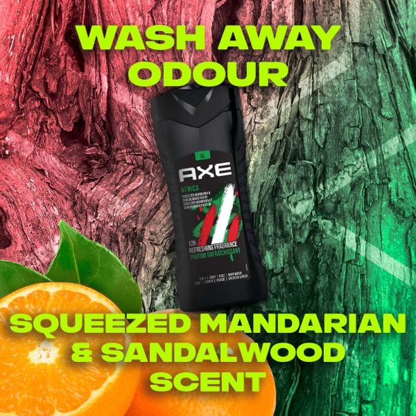 Axe Africa 3 In 1 Body, Face & Hair Wash for Men 250 ML - Image 2