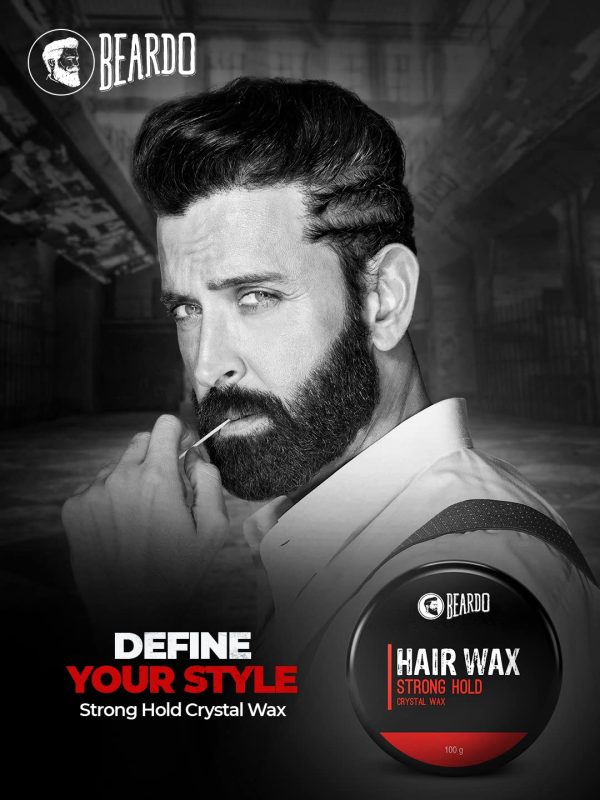 Beardo Stronghold Hair Wax| Glossy Finish | Shine | Strong Hold 50 gm - Image 6