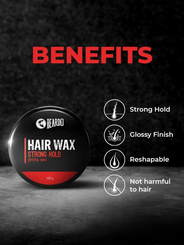 Beardo Stronghold Hair Wax| Glossy Finish | Shine | Strong Hold 50 gm - Image 5