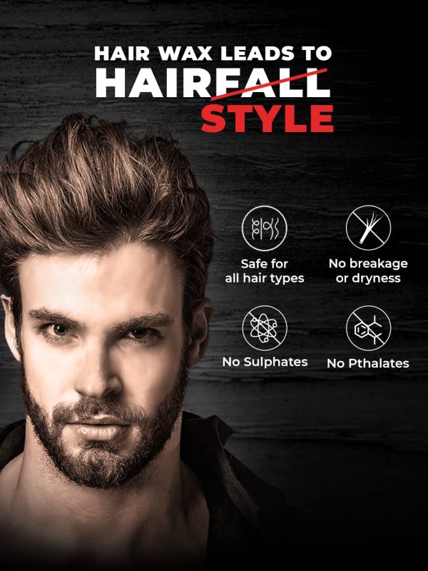 Beardo Stronghold Hair Wax| Glossy Finish | Shine | Strong Hold 50 gm - Image 4