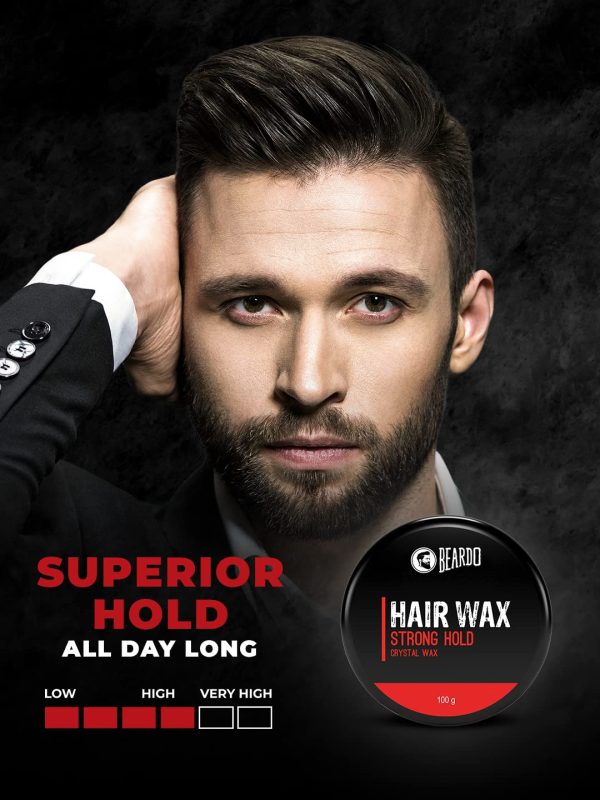 Beardo Stronghold Hair Wax| Glossy Finish | Shine | Strong Hold 50 gm - Image 3