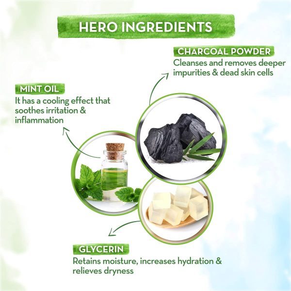 Mamaearth Charcoal Nourishing Soap With Charcoal and Mint for Deep Cleansing – 5x75g - Image 4