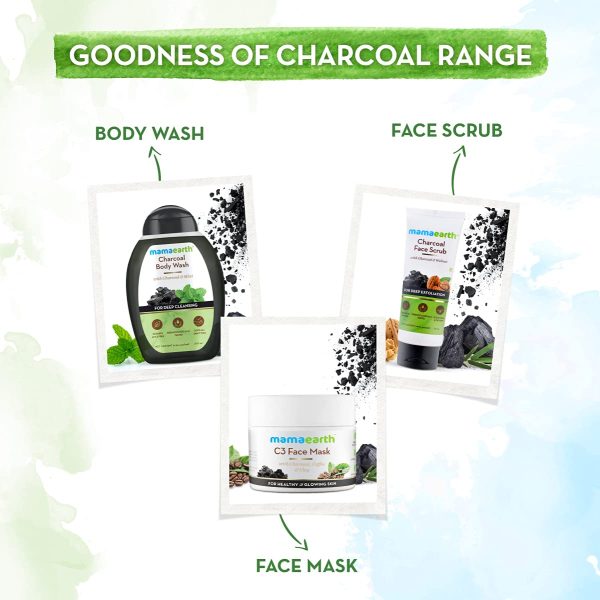 Mamaearth Charcoal Nourishing Soap With Charcoal and Mint for Deep Cleansing – 5x75g - Image 2