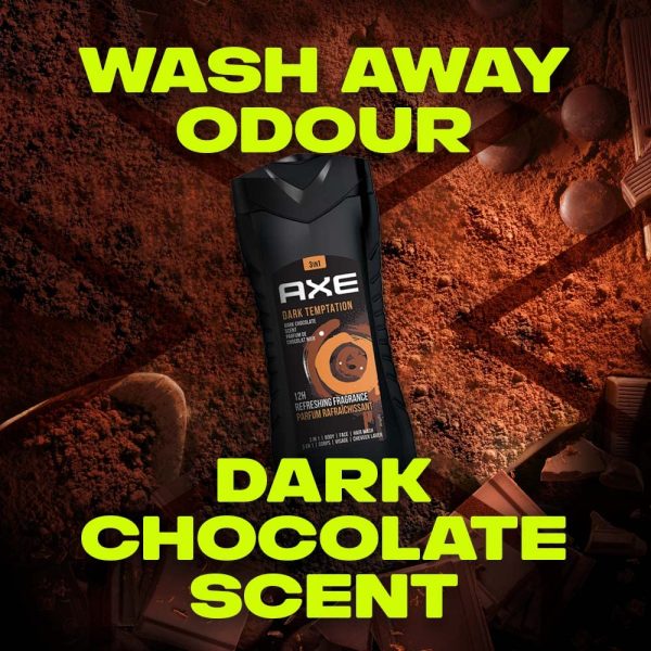 AXE Dark Temptation 3 In 1 Body, Face & Hair Wash for Men 250 ML - Image 2