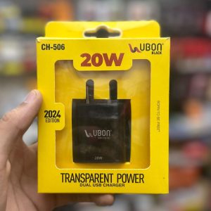 Ubon CH506 Micro USB Cable & Transparent Mobile Charger - 3 Months Warranty