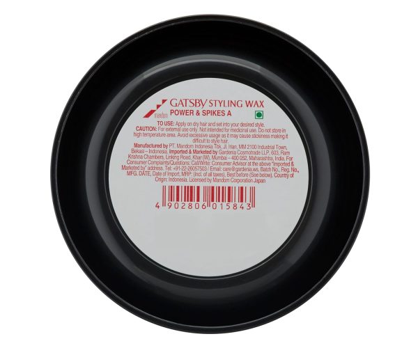 GATSBY Hair Styling Wax - Power & Spikes, For Tough Spikes 75gm - Image 3