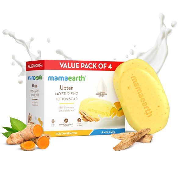Mamaearth Ubtan Moisturizing Lotion Soap 125 g (Pack of 4) - Image 6