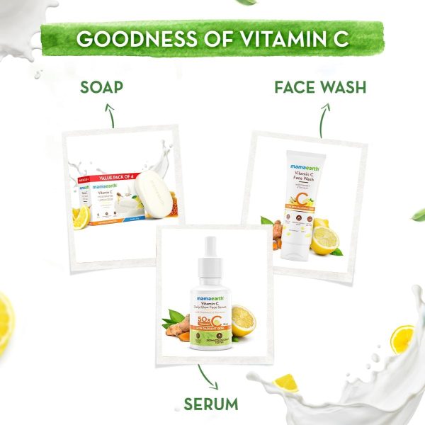 Mamaearth Vitamin C Moisturizing Lotion Soap(Value Pack of 4) - 125 g X 4 Units - Image 2