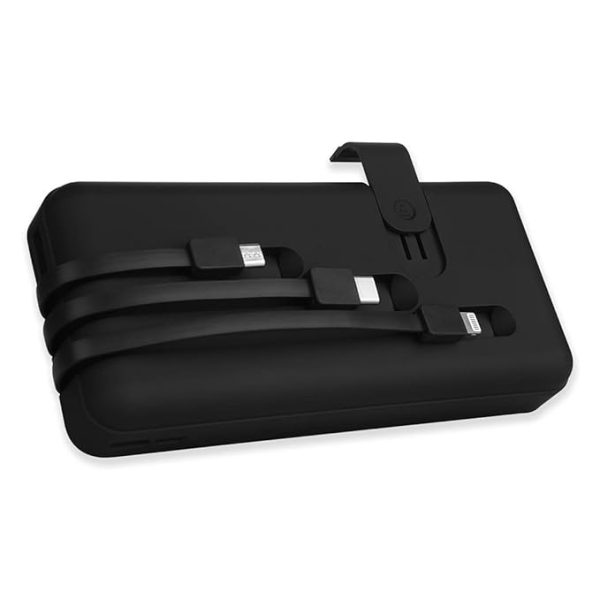 EVM Enduro Power Bank 20,000mAh - Portable Charger with in-Built Micro USB, Type-C & iPhone Cable - Compatible with All Smartphones - Metallic Black - 6 Month Warranty (EVM-P0101) - Image 5