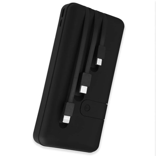 EVM Enduro Power Bank 20,000mAh - Portable Charger with in-Built Micro USB, Type-C & iPhone Cable - Compatible with All Smartphones - Metallic Black - 6 Month Warranty (EVM-P0101) - Image 3