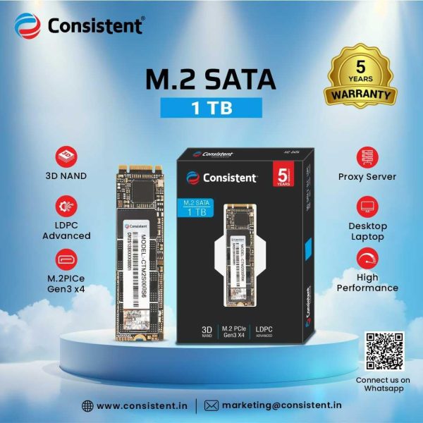 Consistent 1 TB M.2 PCIe 2280, with 1622MB/s Read Speed, PCIe Gen 3.0, Next Level Performance, Ultra Low Power Consumption, 5 Years Warranty. - Image 6