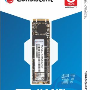 Consistent SSD 256GB M.2 SATA 2280, with 520MB/s Read Speed, PCIe Gen 3.0, 5 Years Warranty.