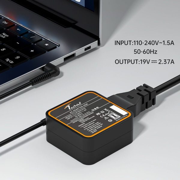 Techie 45W Laptop Charger for Asus VivoBook 14 X1404ZA, 15 M1502I, 16 M1605YA, Go 14 E1404G Series (19V, 2.37A) 4.5*3.0MM