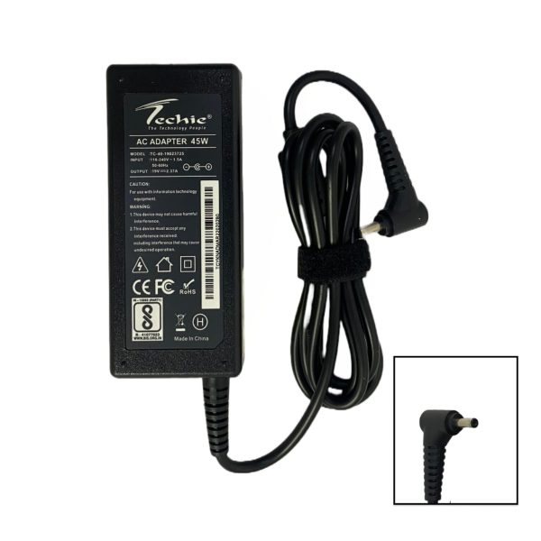 Techie 45W Laptop Charger for Asus ExpertBook P1, F540L, F556U, K540L, X515E, R417MA, VivoBook 15 M513U Series (19V, 2.37A) 4.0*1.35MM