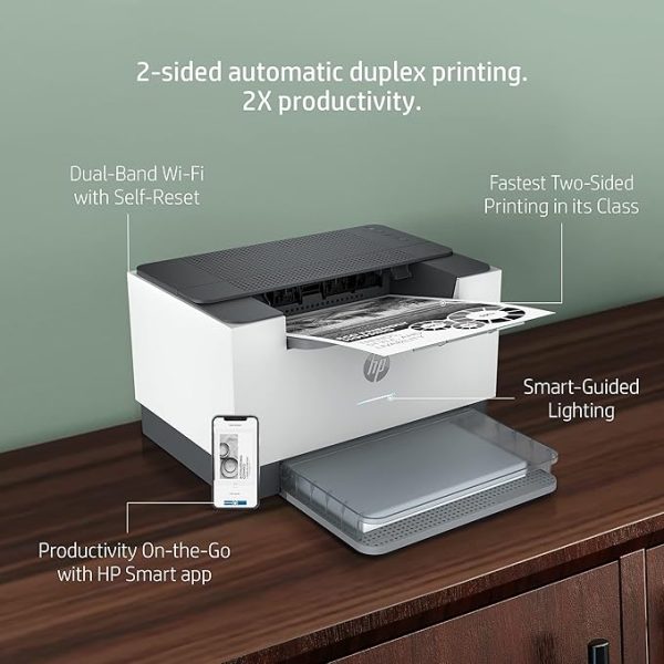 HP Laserjet M208dw Printer, Wireless, Single Function, Print, Hi-Speed USB 2.0, Ethernet,Up to 30 ppm, 150-sheet Input Tray, 100-sheet Output Tray, Black and White, 6GW64A - Image 4