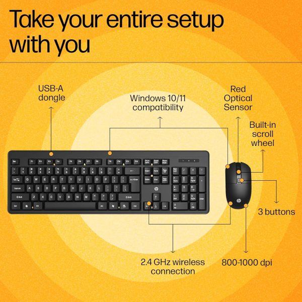 HP KM200 Wireless Mouse and Keyboard Combo - 1 YEAR WARRANTY - Image 5