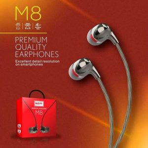 KDM M8 Universal wire Earphone Wired Headset (Grey, In the Ear)