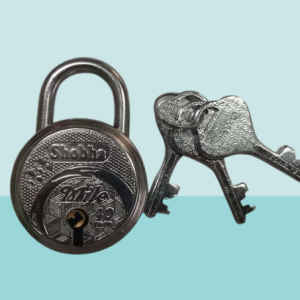 SHOBHA MILE Lock Steel Round 50mm Double Locking Technology with 3 Keys, Keys are not Interchangeable Security Ensured Padlock