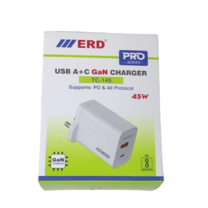 ERD TC-145 USB A+C GaN Charger, PD & All Protocol, 45Watt