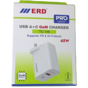 ERD TC-146 USB A+C GaN Charger, PD & All Protocol, 65Watt