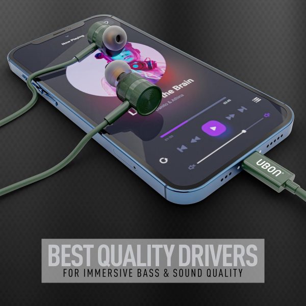 UBON UB-389 in Ear iPH. Wired Earphone | in-Line Mic | - Image 3