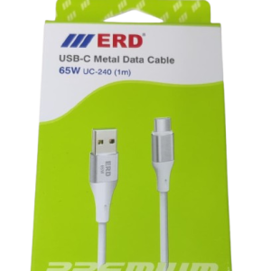 ERD UC-240 USB Type-C Metal Data Cable, 65W Fast Charging