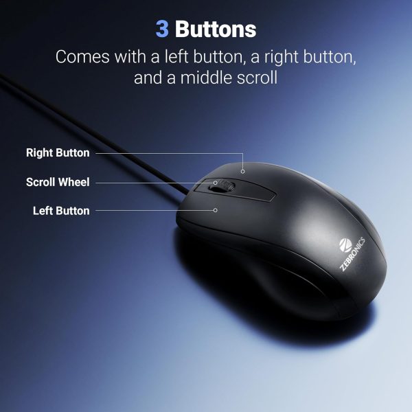 Zebronics Zeb-Alex Wired USB Optical Mouse with 3 Buttons - Image 3